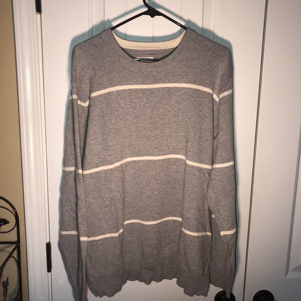 Old Navy Gray and White stripe Sweatshirt
